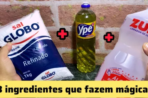 Multiuso caseiro poderoso com sal detergente e álcool para l