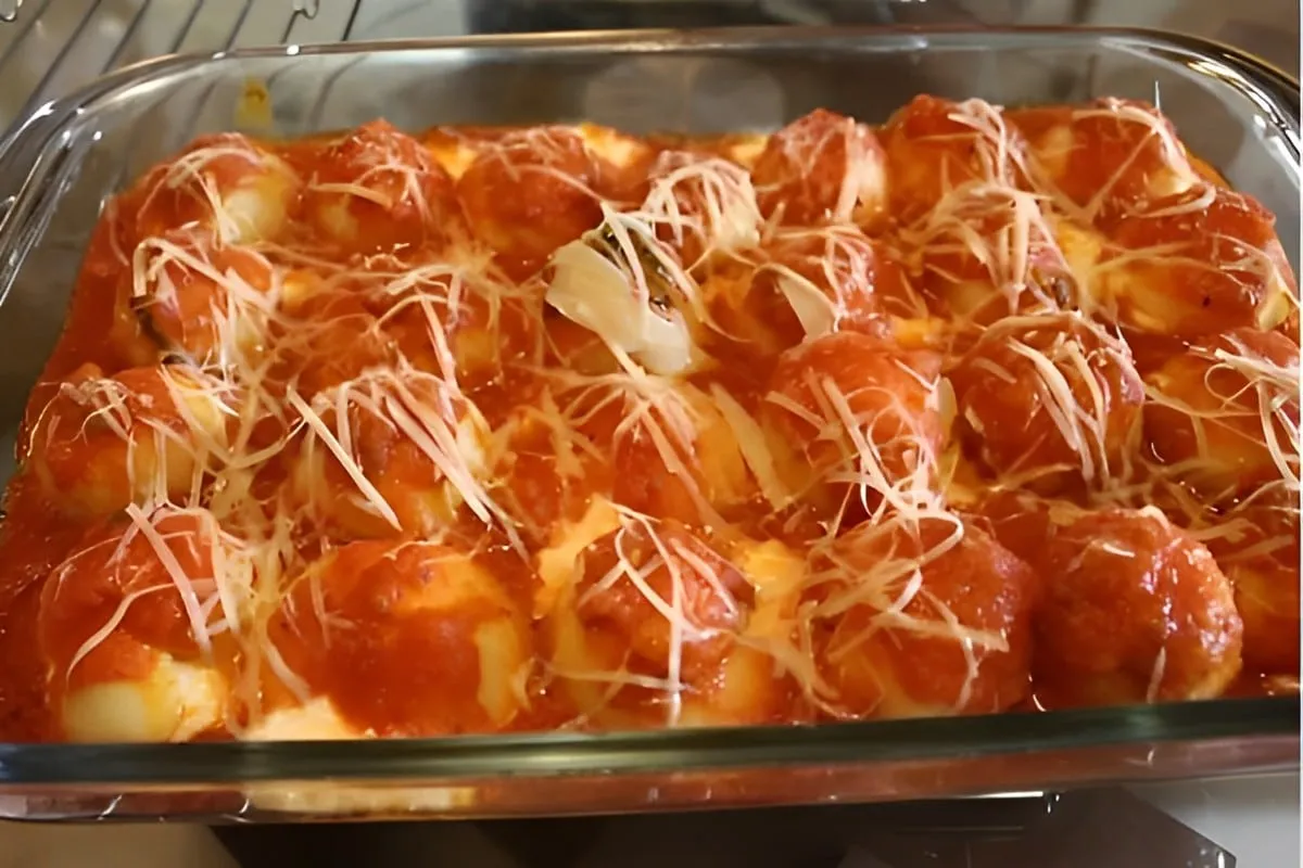 Nhoque recheado de cantina italiana perfeito para o almoço d