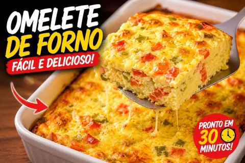 Omelete de forno low carb fácil e deliciosa, uma refeição le