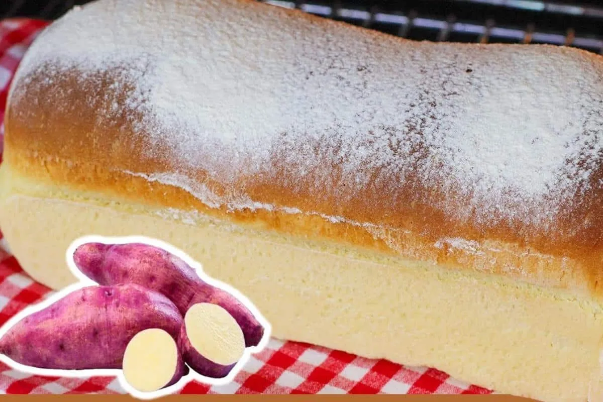 Pão de batata doce que está fazendo o maior sucesso no café
