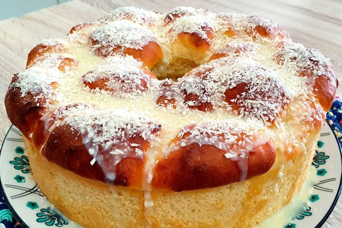 Pão doce sem sovar modelado com uma colher: uma massa super