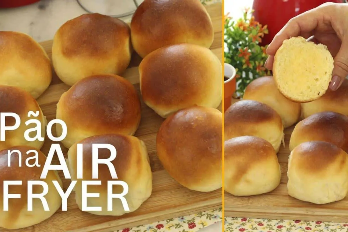Pão quentinho super rápido, pãozinho na air fryer bem fácil