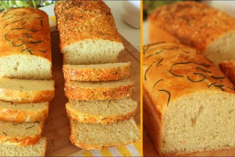 Pão salgado que não precisa sovar e rende 2 pães de meio qui