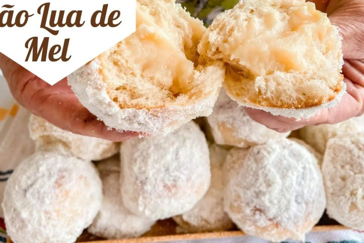 Pãozinho lua de mel recheado e muito fofinho, com aquela cob