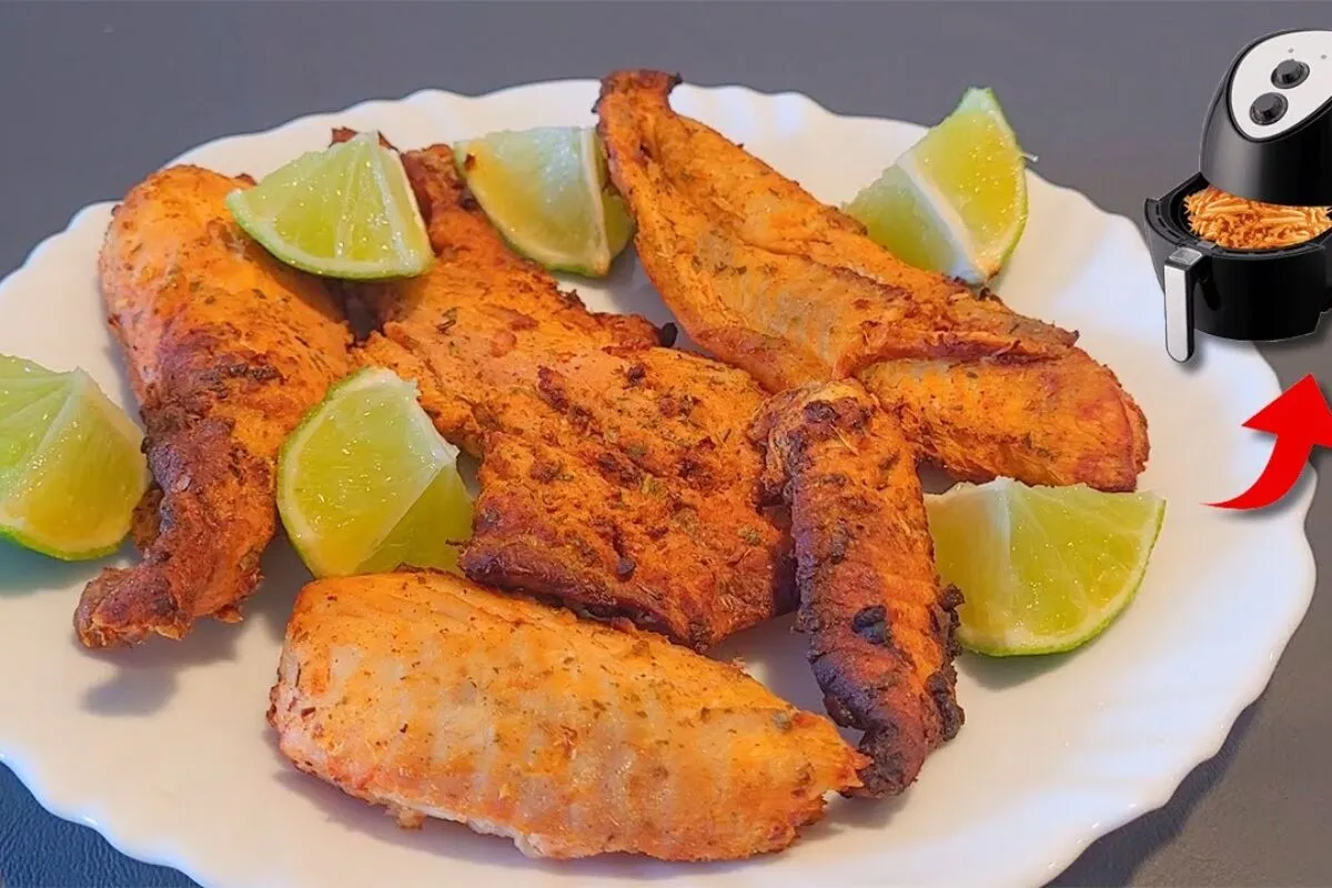 Peixe frito na airfryer bem sequinho e crocante por fora, ma