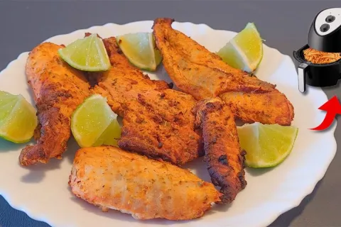 Peixe frito na airfryer bem sequinho e crocante por fora, ma