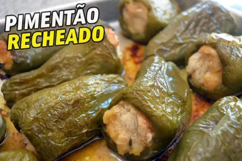 Pimentão recheado, uma delícia com carne moída bem temperada