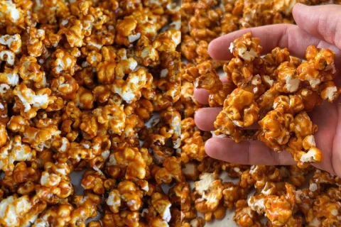 Pipoca doce caramelizada igual de cinema para as crianças ap