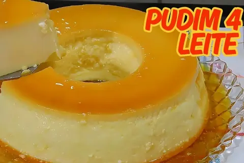 Pudim 4 leites super cremoso e fácil, para você levar para g