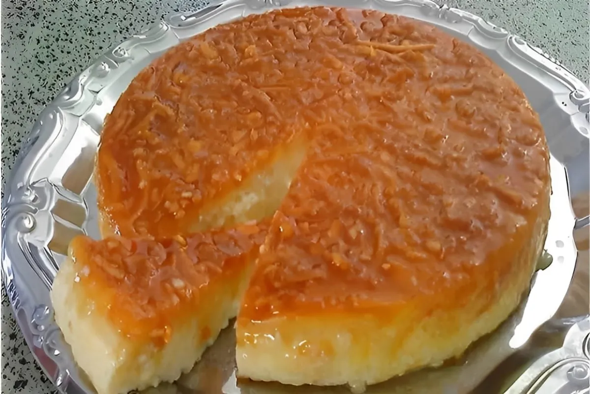 Pudim de mandioca caramelizado delicioso e muito fácil de pr