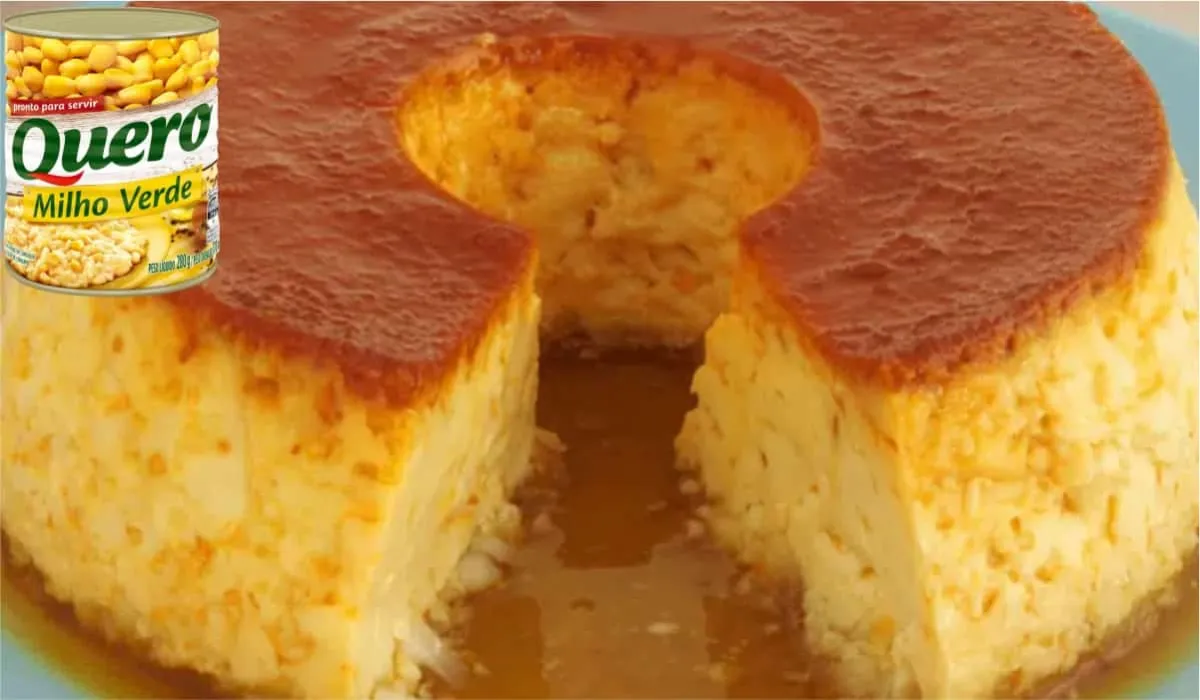 Pudim de milho de lata com coco bata tudo no liquidificador