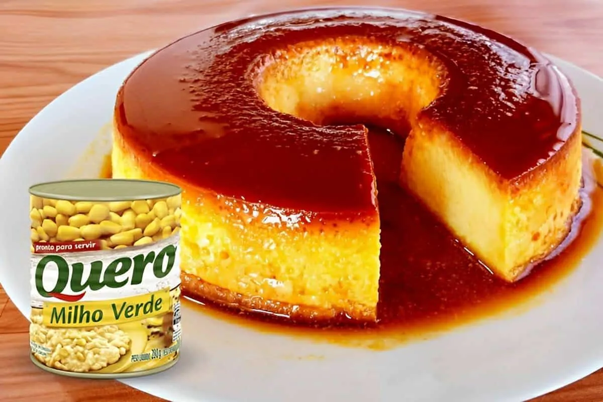 Pudim de milho de latinha cremoso e delicioso basta bater os