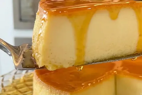 Pudim lisinho e cremoso feito sem liquidificador com uma cal