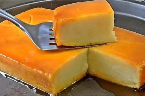 Pudim na travessa sem leite condensado delicioso e perfeito 
