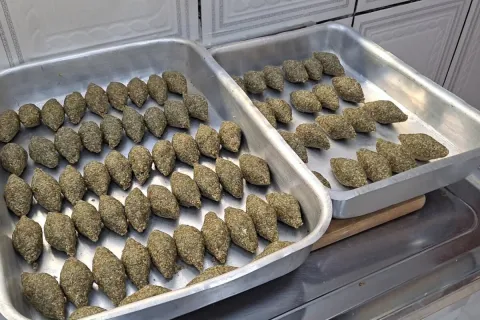 Quibe frito para festa muito crocante por fora e suculento p