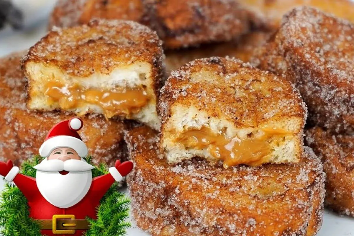 Rabanada fácil recheada para enfeitar seu natal e deixar tud