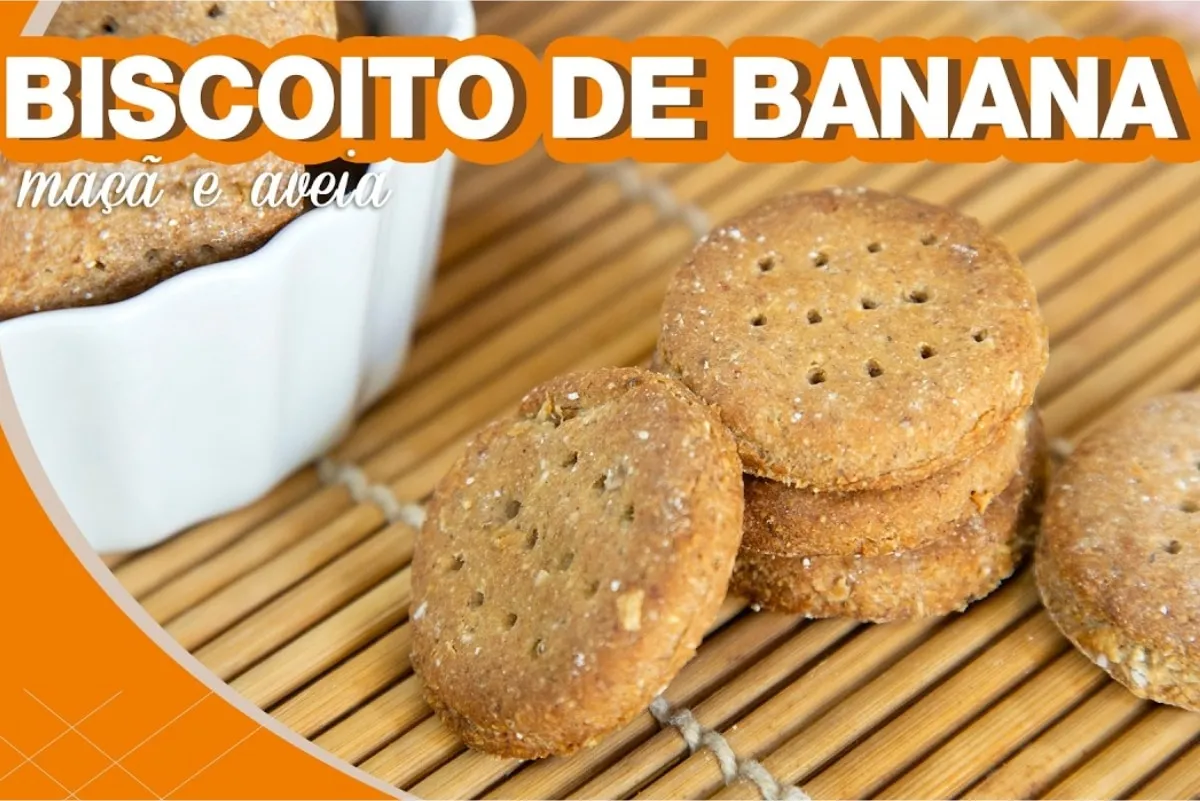 Receita de biscoito de banana, maçã e aveia sem açúcar, a op
