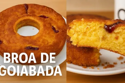 Receita de broa de fubá com milho, queijo e goiabada que fic
