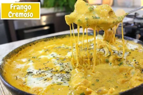 Receita de frango cremoso para o almoço que você deixa pront