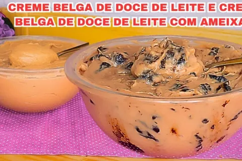Recheio de doce de leite estilo creme belga tradicional ou c