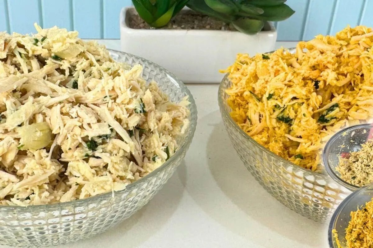 Recheio de frango econômico e muito bem temperado para suas