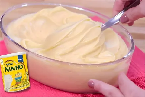 Recheio de leite ninho com chocolate branco cremoso e delici