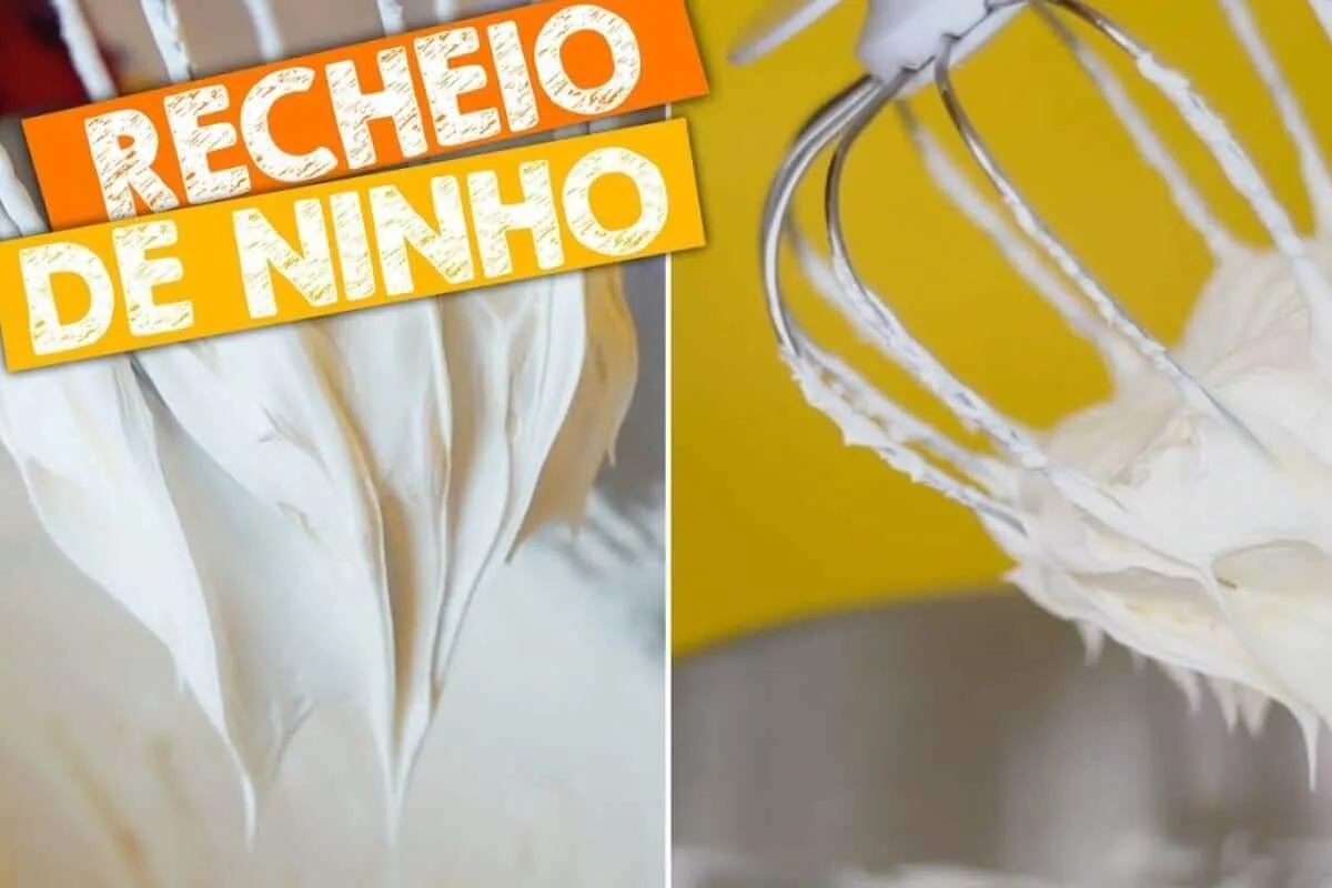 Recheio de leite ninho para ovo de colher que está fazendo o