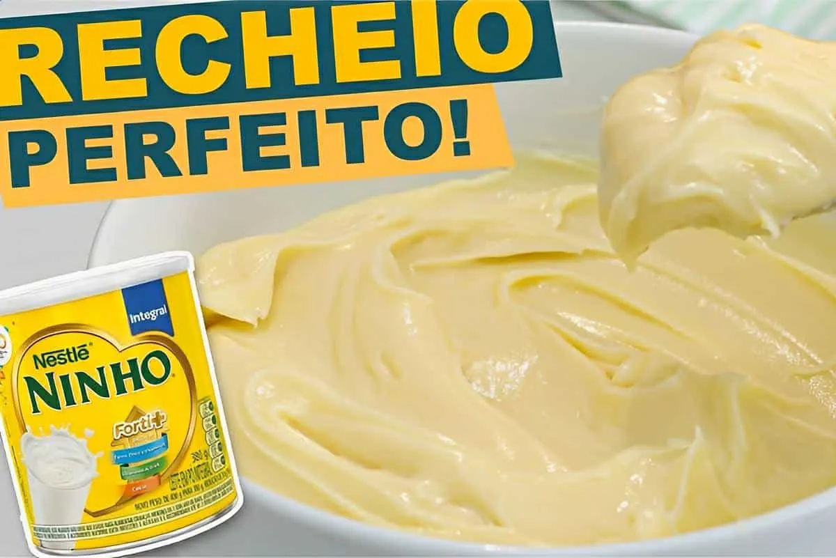 Recheio de leite ninho super cremoso para bolo de aniversári