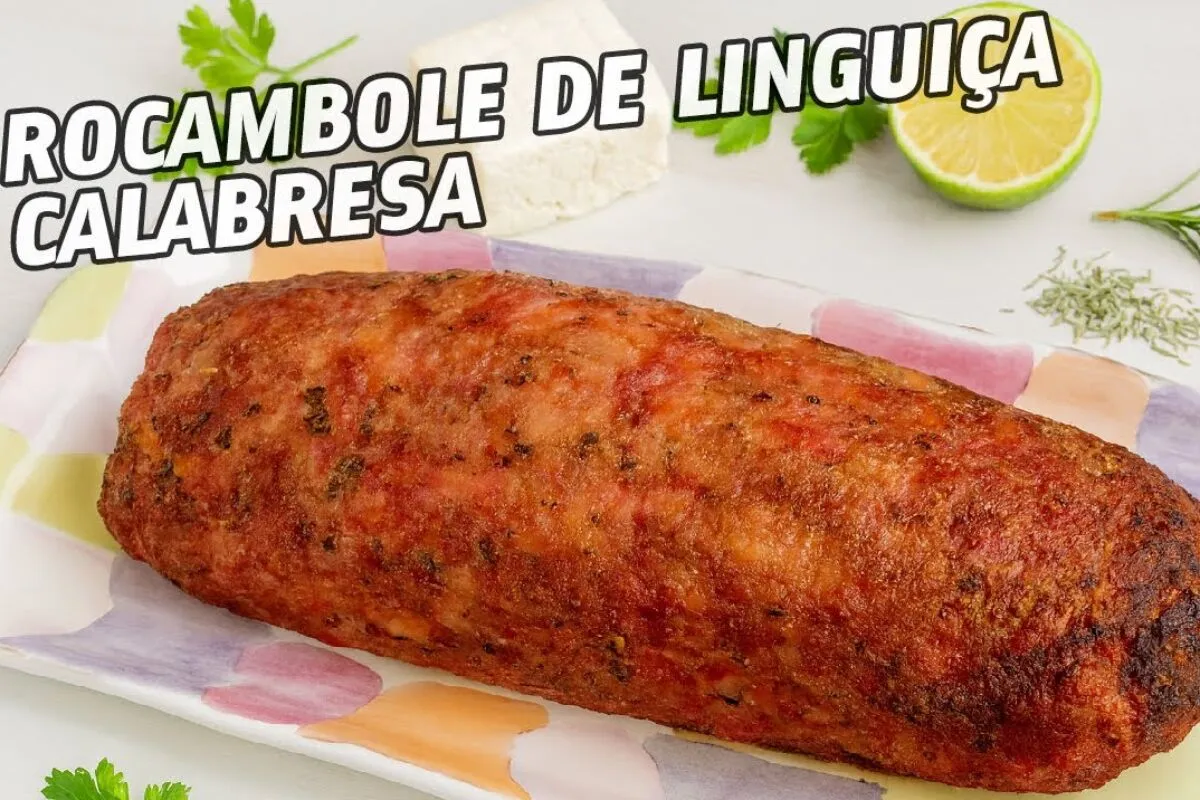 Rocambole de calabresa recheado com queijo minas, receita su