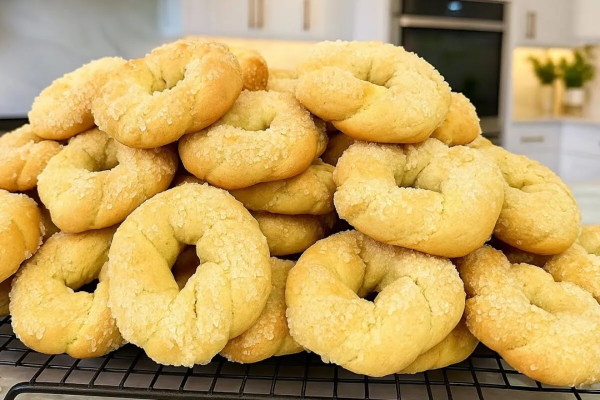 Rosquinhas de coco açucaradas: ficam uma delícia para comer