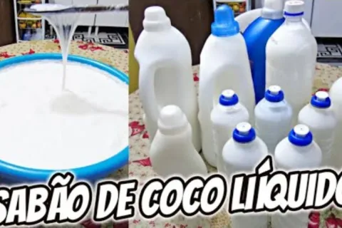 Sabão de coco caseiro concentrado para deixar suas roupas ai