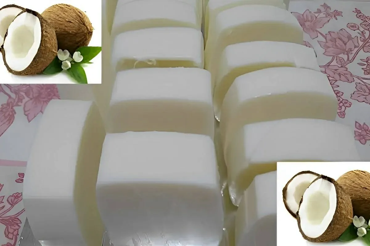 Sabão de coco em barra feito só com ingredientes que você já