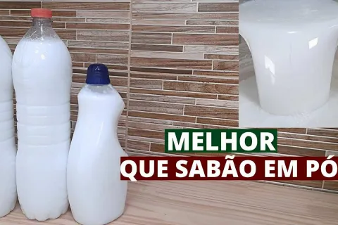 Sabão líquido para roupas brancas e coloridas feito com ingr