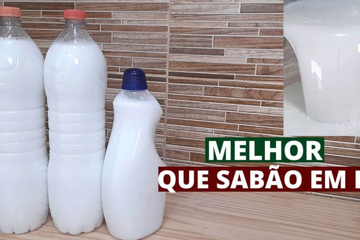 Sabão líquido para roupas que rende bastante e limpa bem as