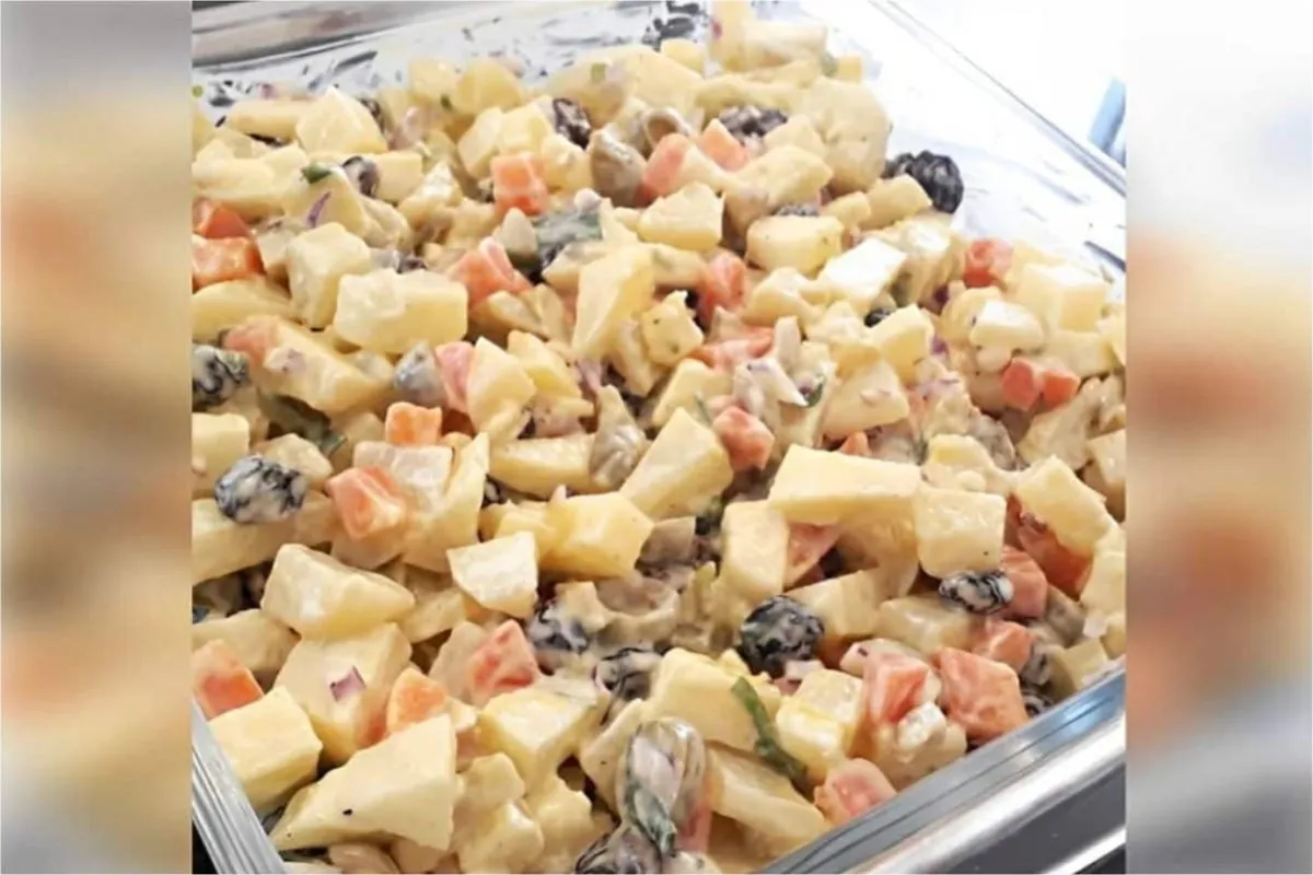 Salada de maionese de natal fica cremosa e super saborosa