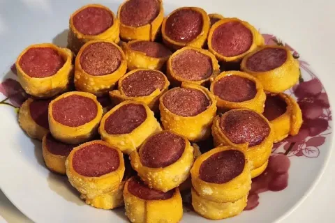 Salgado de 2 ingredientes muito rápido de preparar, um petis