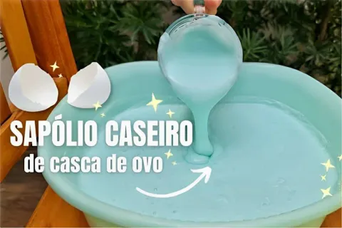 Sapólio caseiro feito com casca de ovo para deixar sua casa 