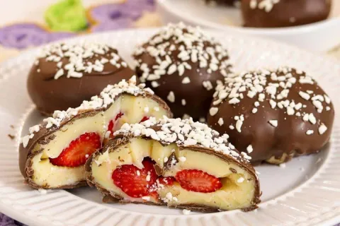 Sobremesa com morango para o natal: muito fácil de fazer que