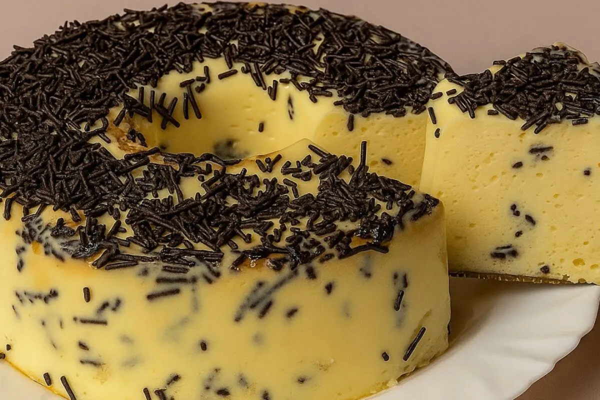 Sobremesa de maracujá com granulado: basta bater tudo no liq