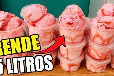 Sorvete caseiro que rende cinco litros, uma opção econômica 