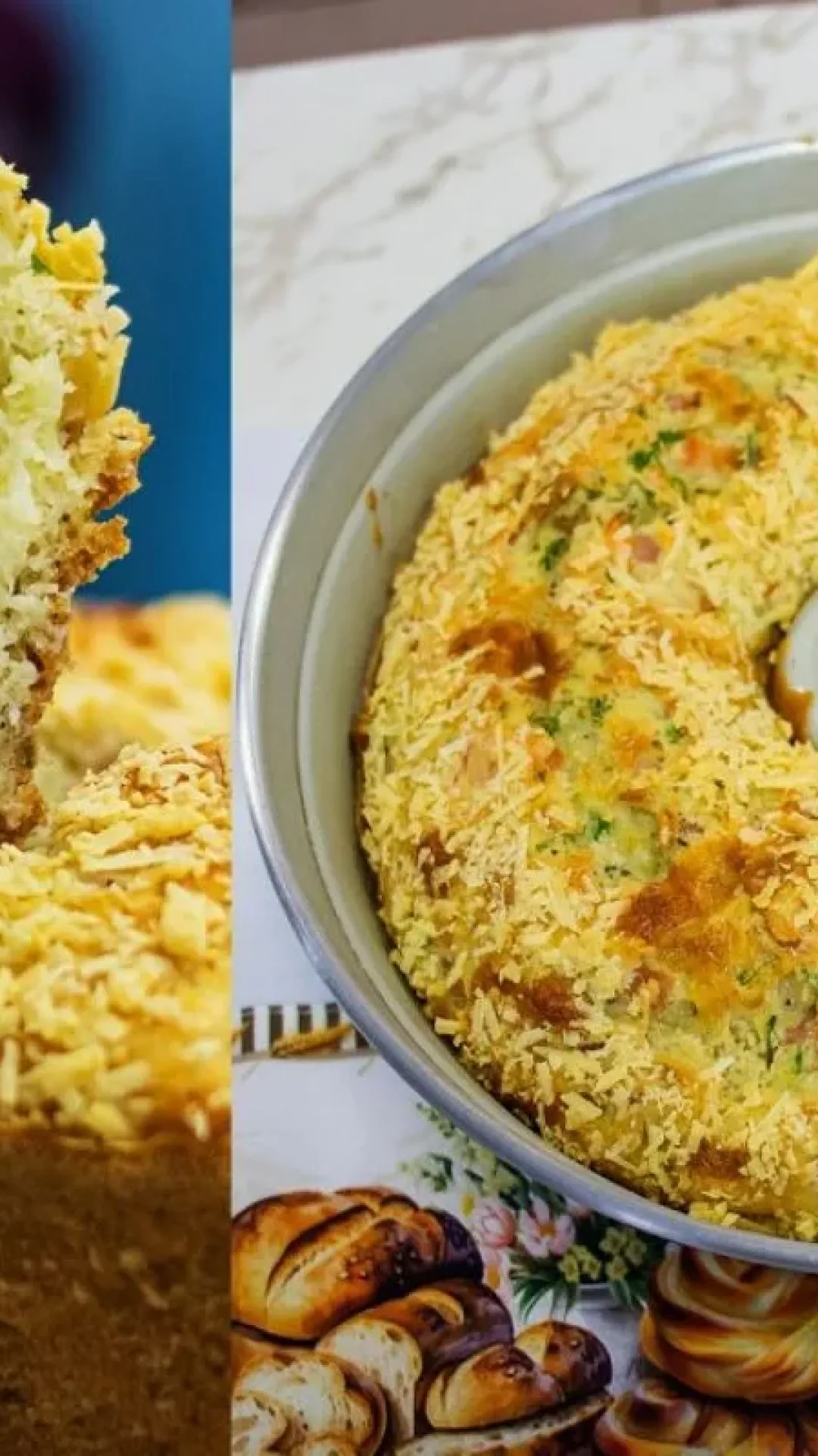 Bolo salgado de pizza pronto em minutos e perfeito para o lanche