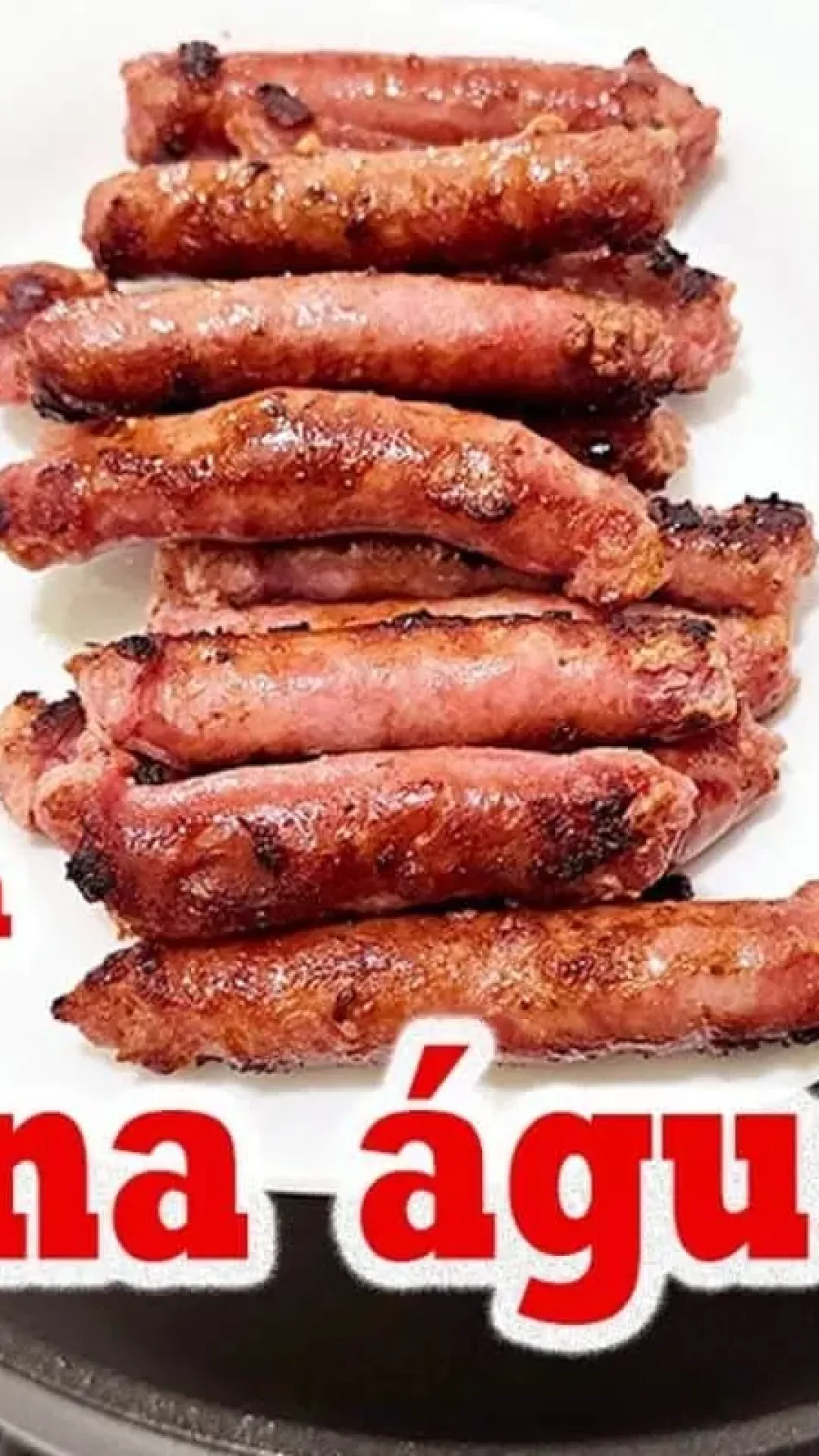 Linguiça frita na água que fica sequinha e saborosa, para acompanhamento ou petisco