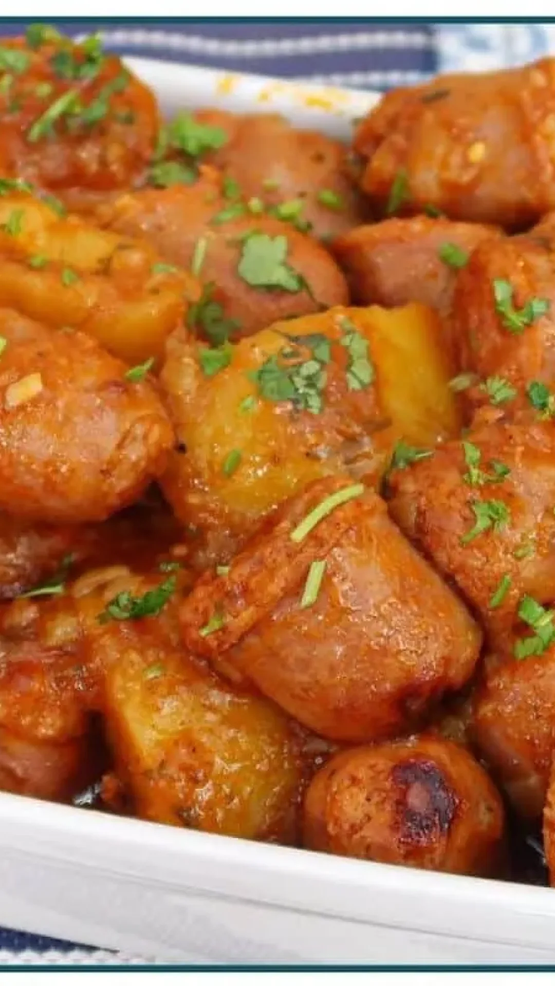 Linguiça toscana com batata, que é prática, saborosa, econômica, e fica pronta em minutos