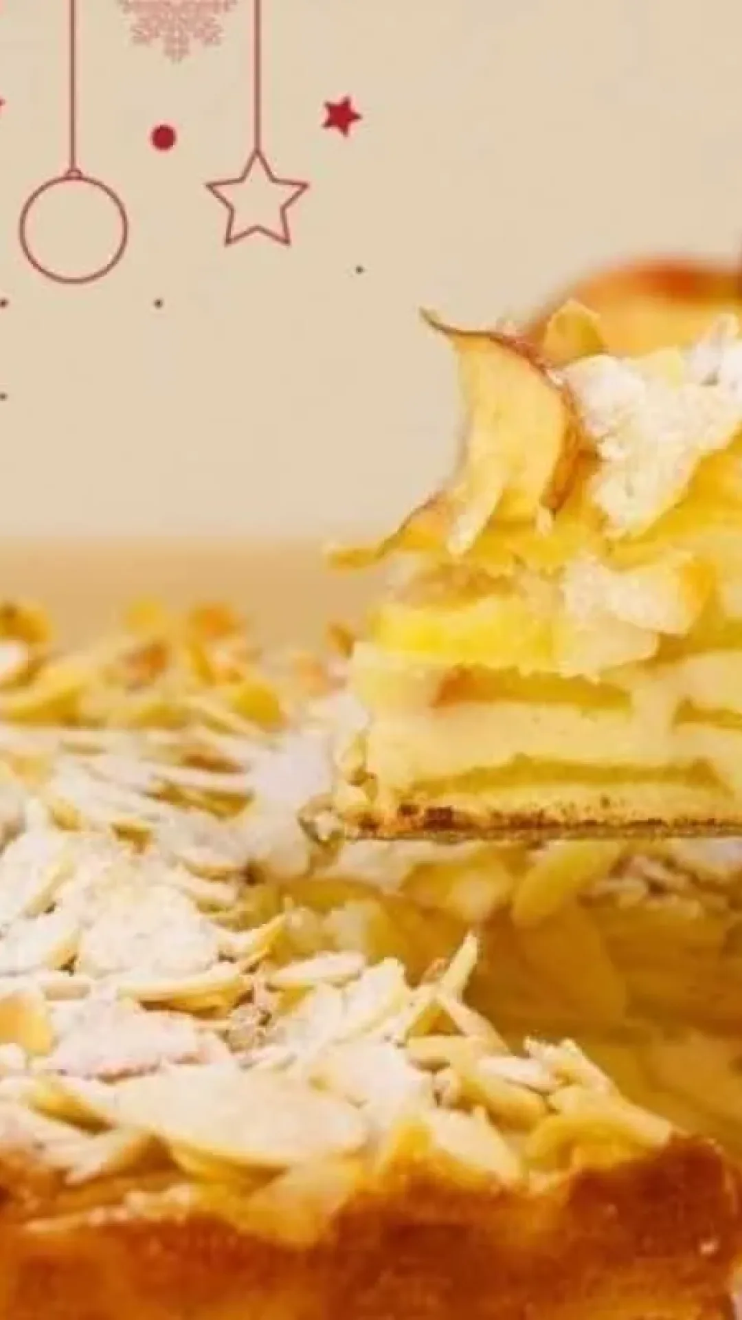 Torta natalina de maçã uma verdadeira delícia para enfeitar sua mesa de ceia
