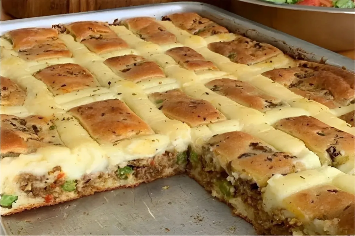 Torta de carne moída uma torta de liquidificador com recheio