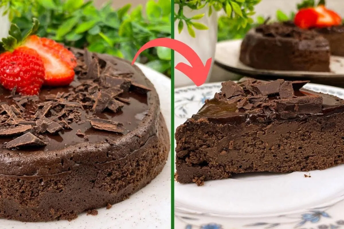 Torta de chocolate sem glúten: uma sobremesa cremosa, linda