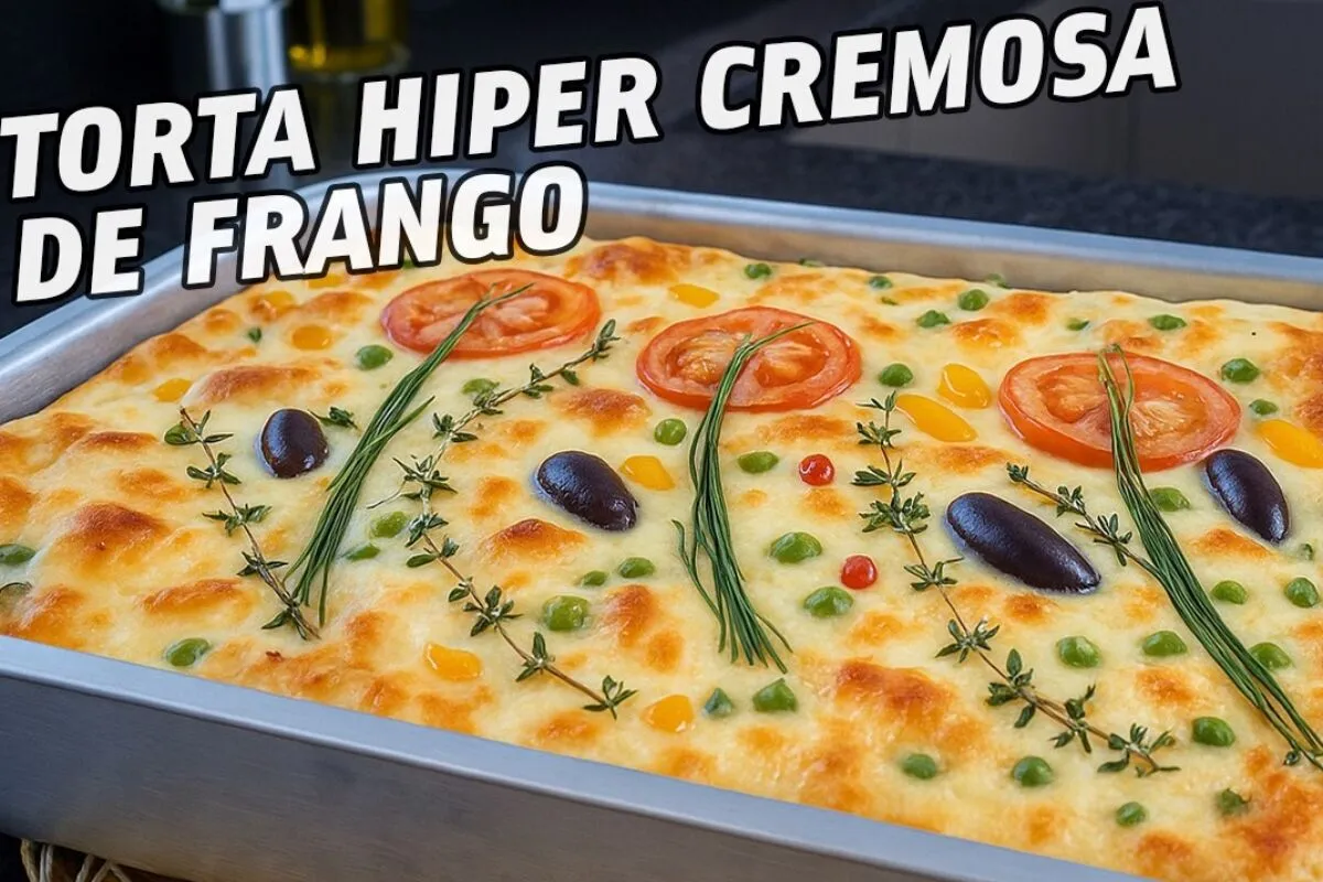 Torta de frango cremosa, uma delícia super recheada, ideal p