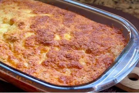 Torta de frango sem farinha de trigo, desmancha na boca e é 