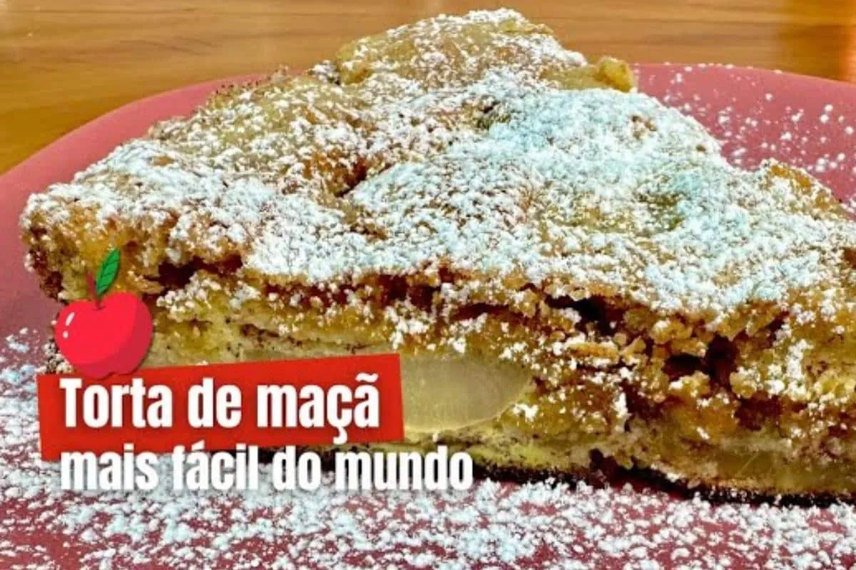 Torta de maçã alemã que fica ótima em qualquer refeição do s