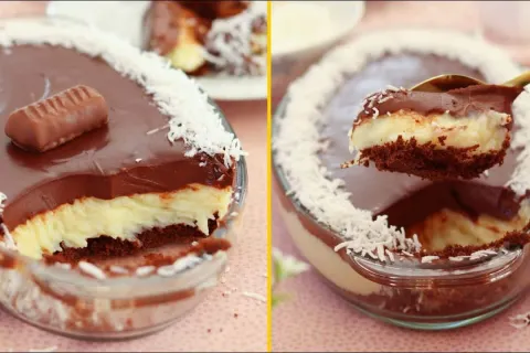 Torta de prestígio gelada e cremosa, que fica pronta rapidam